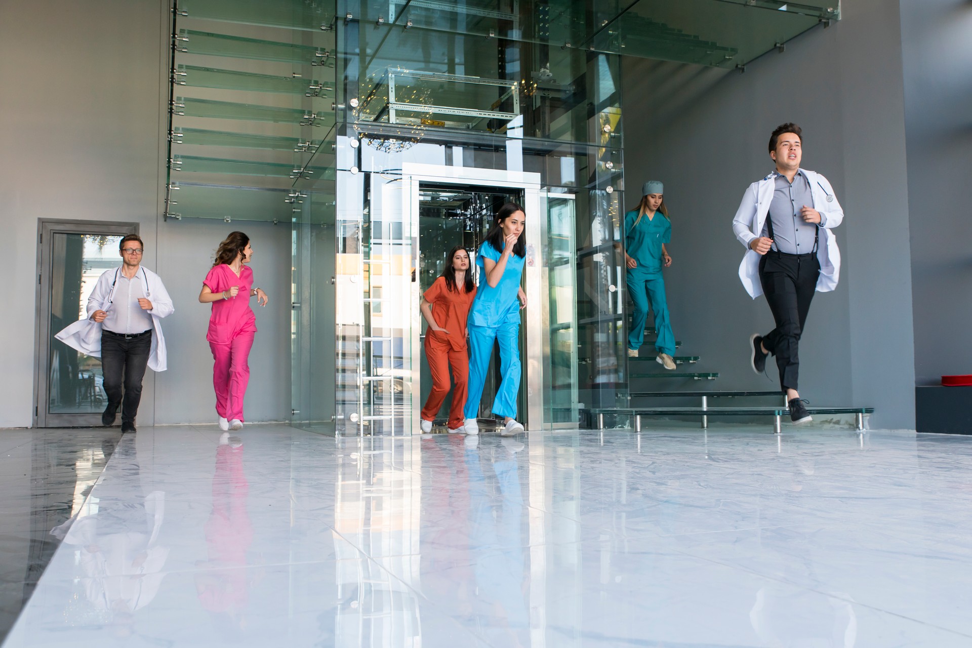 Nurses and doctors at hospital